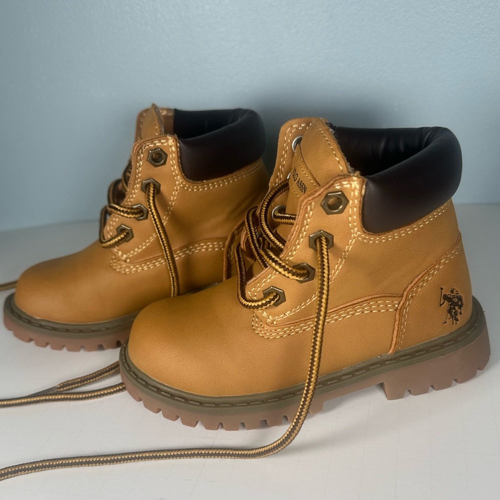 U.S. Polo Assn. Owen Wheat Brown Toddler Ankle Boots - Boys Size 7M